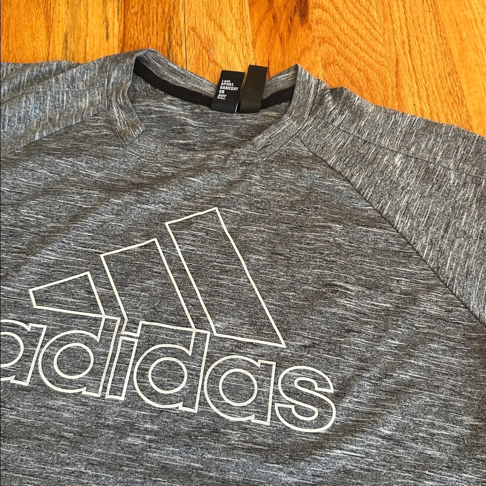 Adidas Kids Heather Gray Tee - Picture 2 of 3